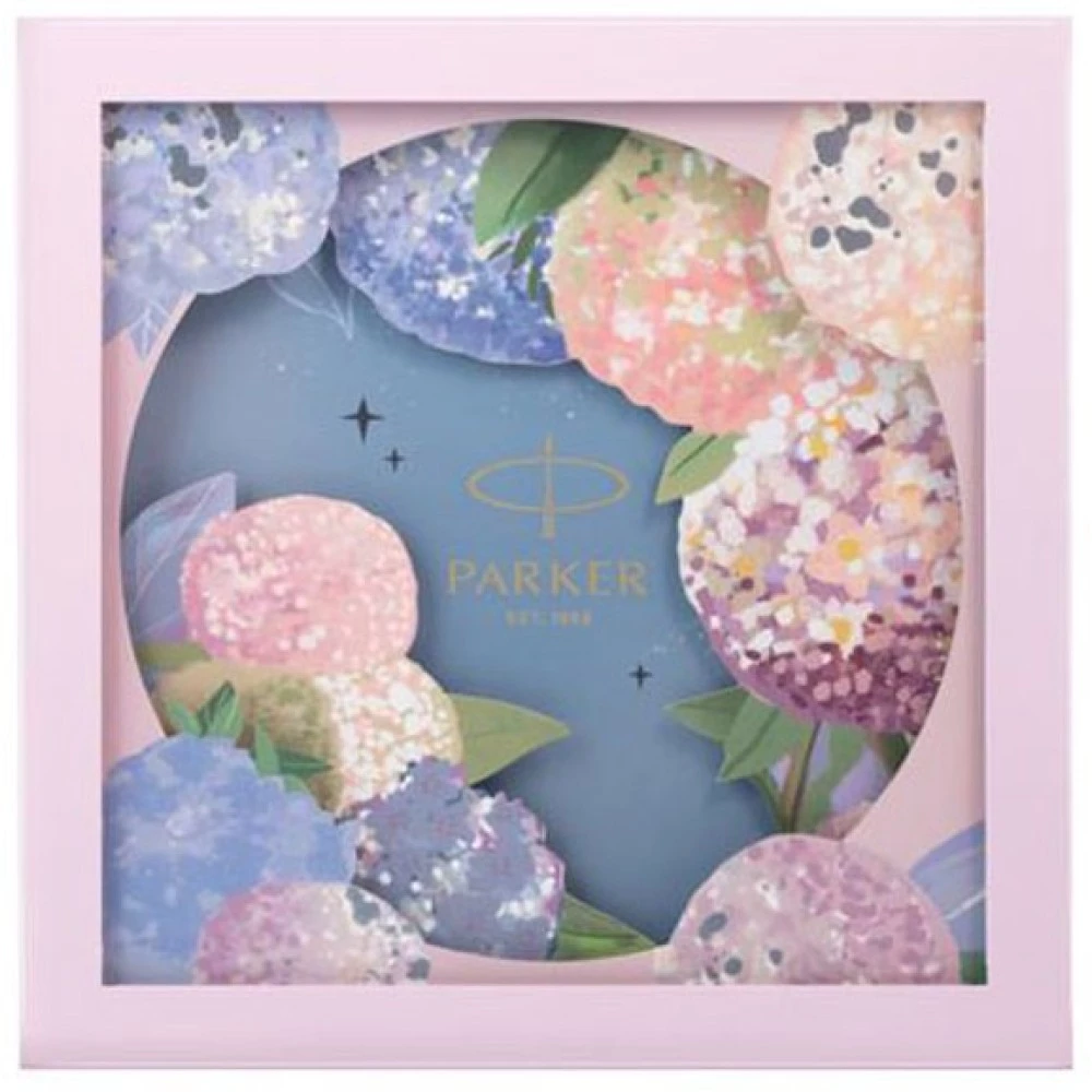 IM Pink Fantasy Gold Trim Fountain Pen + Hydrangea Floral Gift Box (Перо F)